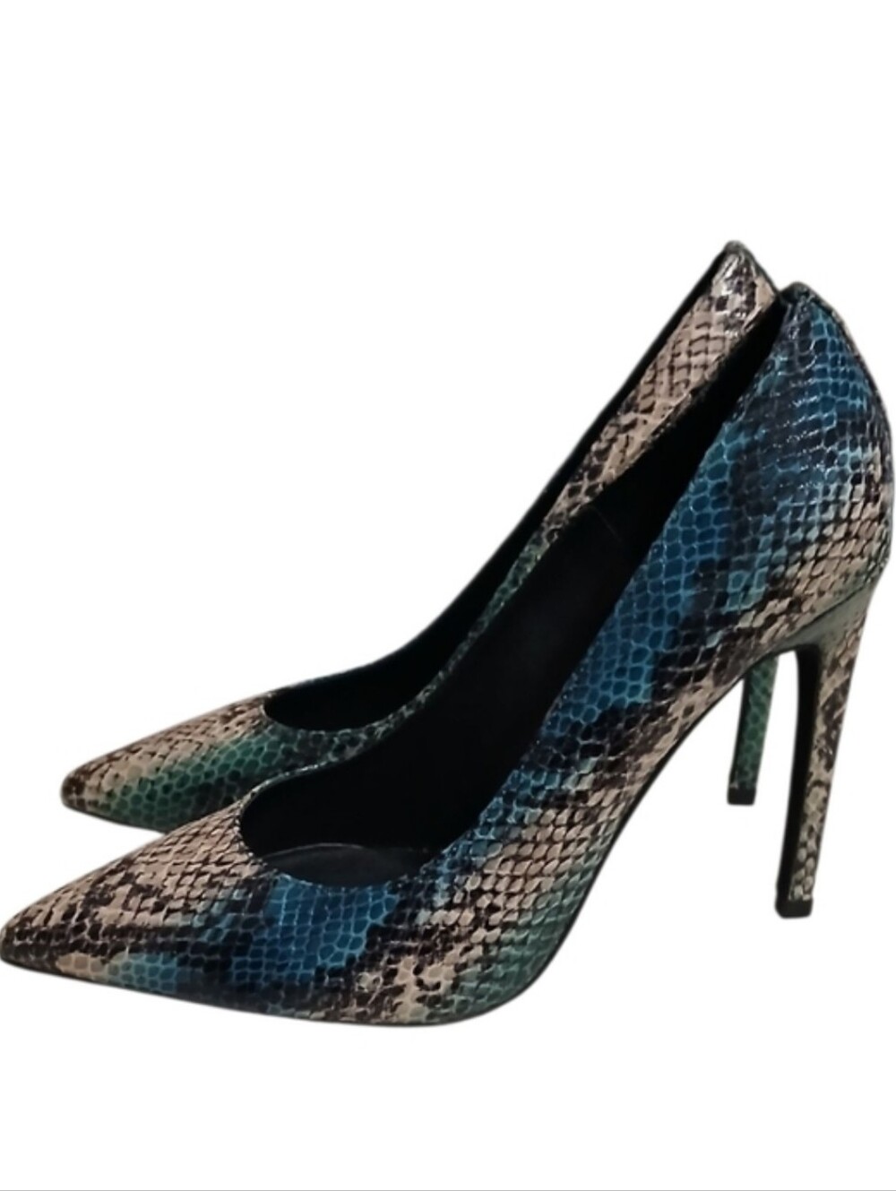 Jeffrey Campbell | Colorful Snakeskin Leather Stiletto Heels Size 6 - Picture 4 of 12